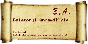 Balatonyi Annamária névjegykártya